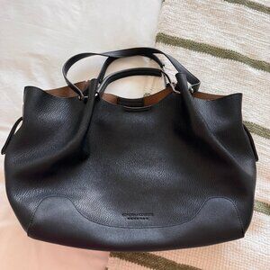 Sondra Roberts Squared Black Vegan Leather Tote